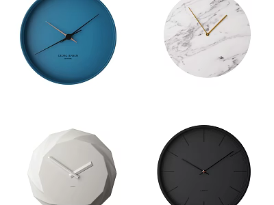 Modern Wall Clocks With Various Designs Colors And Materials For Home Decor 3d model