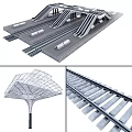 modern high-speed railway station train high-speed railway station 3d model