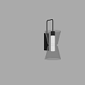Modern Wall Lamp With Black Metal Bracket And Frosted Glass Shade Illuminated