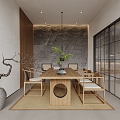 Teahouse indoor reception area model 3d model