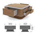 Modern Wooden Coffee Table With Drawers And Multi Layer Storage Design
