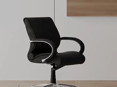 Black Modern Office Chair With Ergonomic Design Swivel Base And Comfortable Armrests 3d model