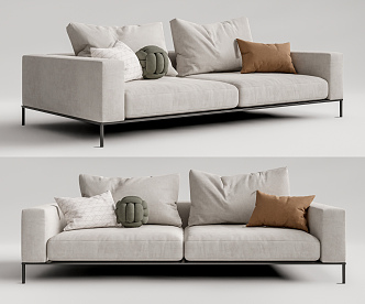 Modern double sofa 3d model