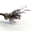Mechanical Organic Hybrid Scene Component With Wired Metallic And Biological Elements 3d model