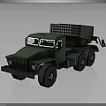 Green Military Truck with Missile Launcher System and Heavy Duty Six Wheeled Design