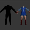 Headless Characters In Black Suit And Blue Dress Holding Hands On White Background