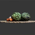 Fresh Assorted Vegetables Displayed with Carrots Onions Garlic and Artichokes on a Woven Round Mat