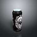 Black Canned IPA Drink with Panda Design and Decorative Patterns for Daily Use