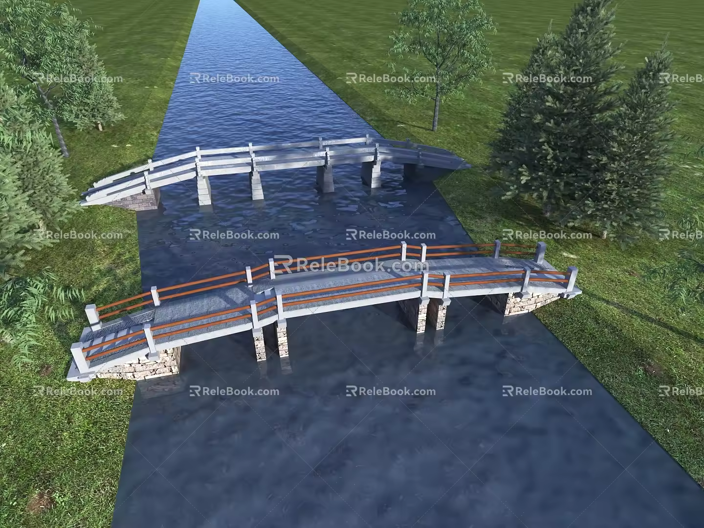Pingqiao Stone Slab Bridge Stone Bridge 3d model