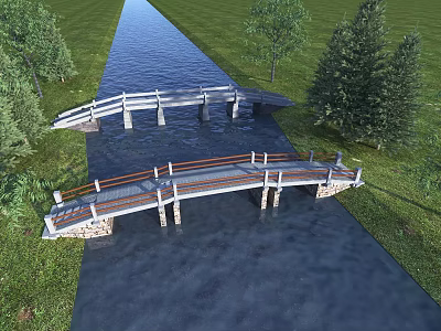 Pingqiao Stone Slab Bridge Stone Bridge 3d model