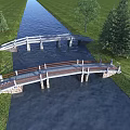 Pingqiao Stone Slab Bridge Stone Bridge 3d model