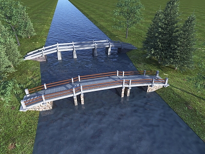 Pingqiao Stone Slab Bridge Stone Bridge 3d model