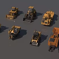 Bulldozer hook machine engineering vehicle 3d model