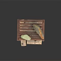 Tall Brown Wooden Shelf With Multiple Shelves Holding Decorative Stone Jar And Box