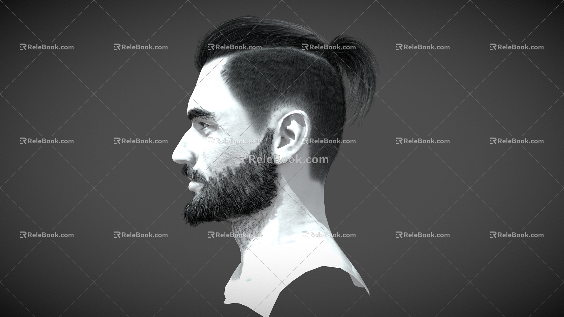 Men's Hairstyle Hair Wig Hairstyle Short Hair Men Anime Hair Braids Beard 3d model