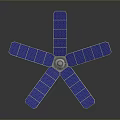 Solar Energy Equipment With Radial Blue Solar Panels And Stable Support Structure