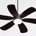 Modern Ceiling Fan With Light Dark Brown Blades And White Illumination For Home Cooling
