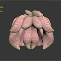 Game Movie Character With Pink Petal Shaped Head And Stylish 3D Design Appearance