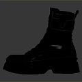 Durable Black Leather Boots With Thick Soles Lace Up Design For Daily Wear