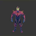 Sci Fi Warrior Character Design With Black Red Gold Armor And Glowing Elements