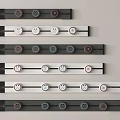 Modern Switch Panels With Various Colored Buttons And Sleek Multiple Design Arrangement 3d model