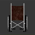 Ergonomic Mobility Wheelchair With Metal Frame Brown Padded Seat And Large Spoked Wheels