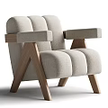 Gray Upholstered Single Sofa With Modern Wooden Frame And Minimalist Comfortable Design