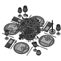 Modern Tableware Ornaments 3d model
