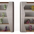 Modern Bookcase With Multiple Shelves Displaying Colorful Collectible Figurines