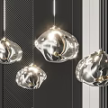 Transparent Glass Pendant Lights with Irregular Shape and Glossy Modern Design Finish