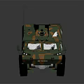 Military Combat Vehicle With Camouflage Paint Multiple Wheels And Weapon System