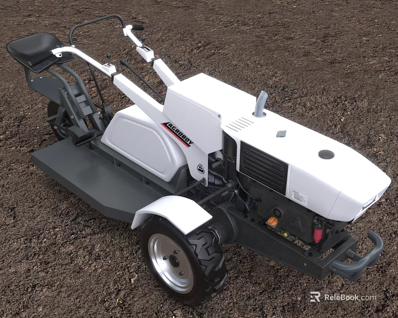 White And Gray Functional Vehicle With Seat And Levers 3d model 