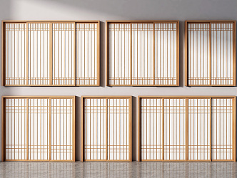 Japanese-style sliding door 3d model