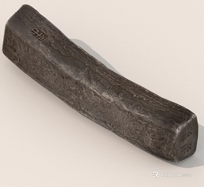 Ancient Long Carved Black Artifact With Intricate Engraved Patterns And Texture 3d model 