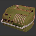 Vintage Green Mechanical Calculator as Daily Living Essential with Classic Design and Number Dials