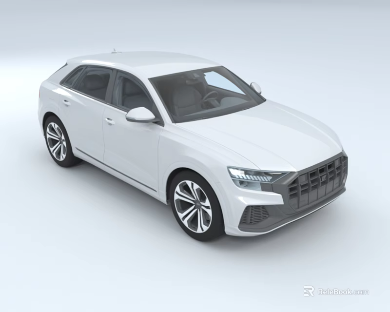 White Modern SUV Car With Streamlined Body Front Grille And Alloy Wheels 3d model 