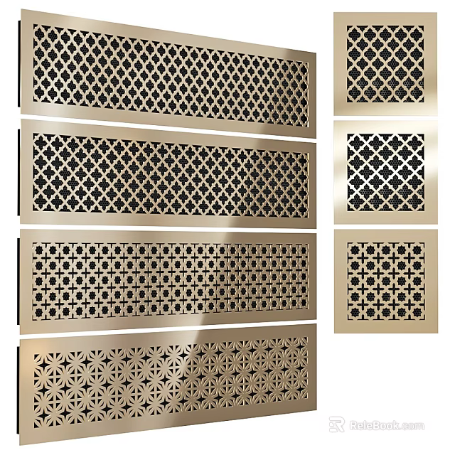 Decorative Metal Laser Cut Panels With Various Geometric Patterns For Interior Design 3d model