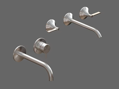 Modern Silver Faucets With Stylish Design For Bathroom And Kitchen Use 3d model