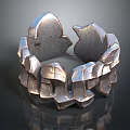 Silver Ring With Unique Geometric Petal Like Design Metallic Luster And Modern Styling