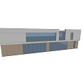 Modern Two Story Building With White Exterior And Glass Curtain Wall