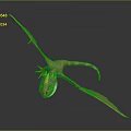 Game Movie Character Green Dragon With Yellow Horns In Flying Pose