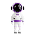 White And Purple Astronaut Toy Figure With Cosmic Space Design Details