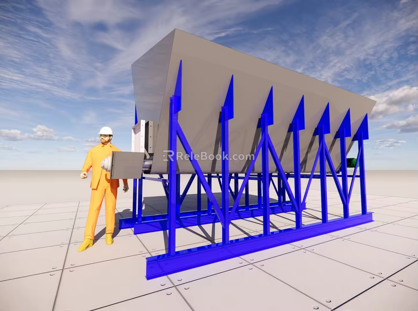 Industrial storage hoppers for solid material handling 3d model