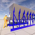 Industrial storage hoppers for solid material handling 3d model