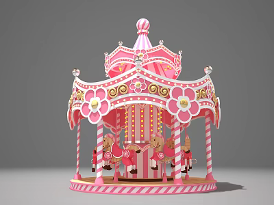 Jane Europe carousel pink carousel 3d model