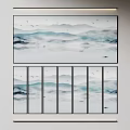 Chinese Ink Mountain Landscape Wall Art With Multiple Panels And Birds