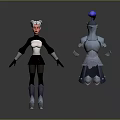 Silver Fantasy Armor With Purple Gemstone And Character Model Design