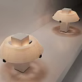 Modern Minimalist Table Lamps With Cream Colored Lampshades And Square Bases