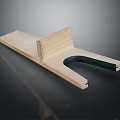 Wooden Household Item Holder With Light Wood And Black U Shaped Design For Home Use