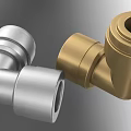 Gold And Silver Metal Pipe Elbow Fittings For Plumbing Applications And Projects